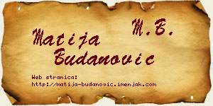Matija Budanović vizit kartica